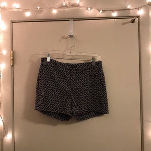 Navy Blue Patterned Shorts